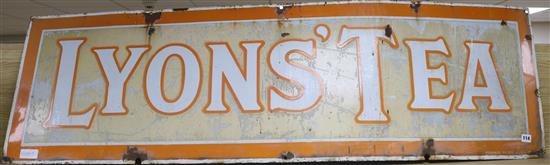 A large Lyons Tea enamel sign